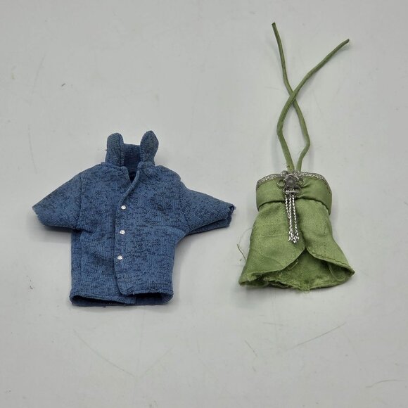 Vintage Bratz Boys Blue Knit Button-Up Top & Green Strapless Dress With Silver A - Picture 4 of 6